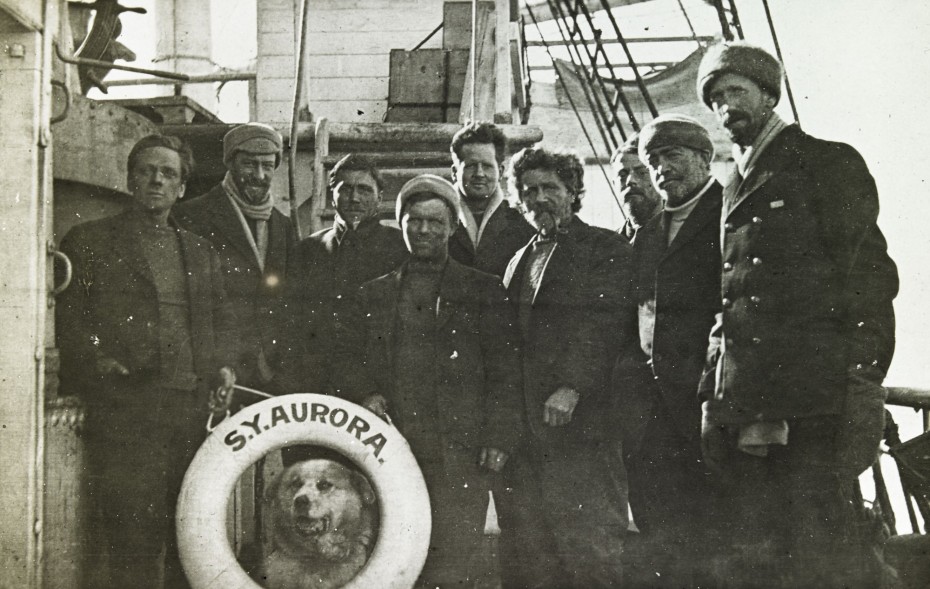 Rescued party on board Aurora.  http://stories.anmm.gov.au/shackleton/ross-sea-party-rescued/