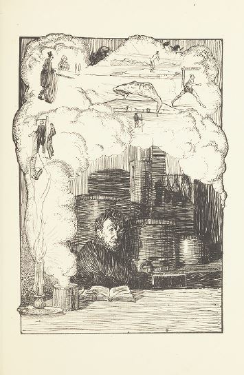 Marston's sketch in 'Aurora Australis' of the explorer daydreaming during the long polar winter